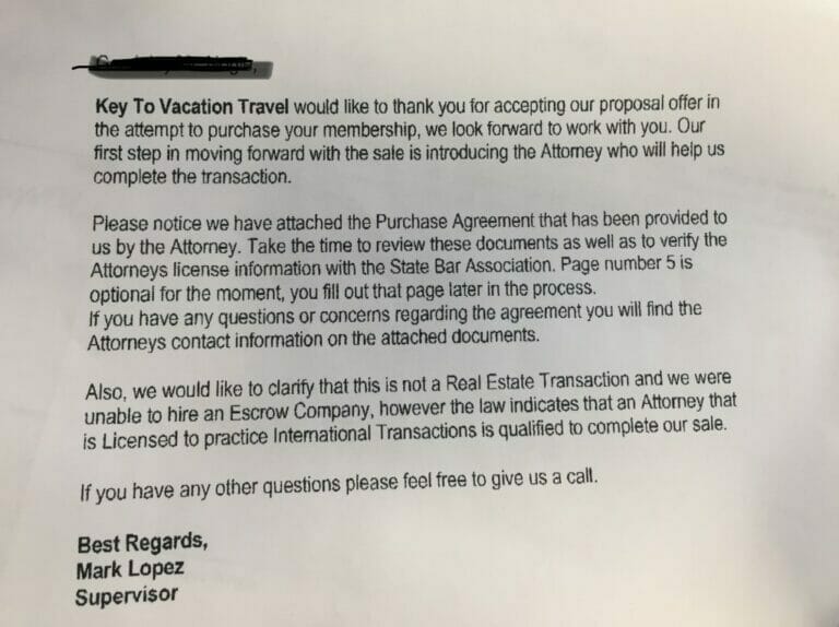 Key to vacation scam Letter by Mark Lopez